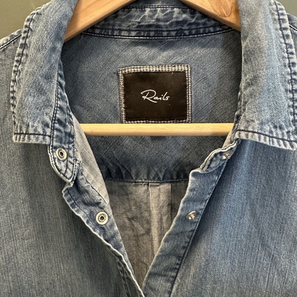 RAILS Marlow Denim Chambray Snap Button Up Shirt … - image 3